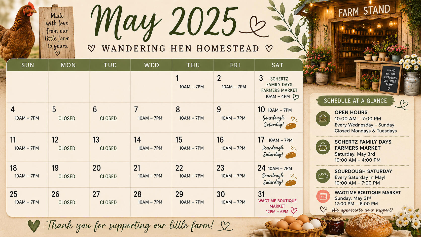monthly calendar
